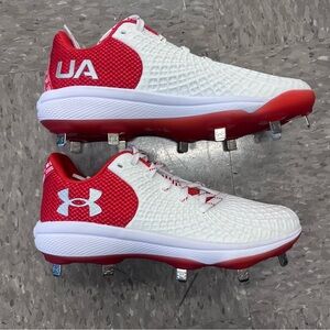 Under Armour Softball Red and White Cleats